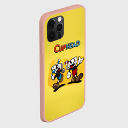 Чехол для iPhone 12 Pro Max Cuphead and Mugman Чашечки, цвет: 3D-светло-розовый — фото 2