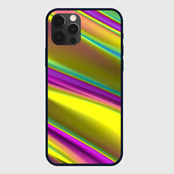 Чехол для iPhone 12 Pro Max Красочные разводы, цвет: 3D-черный