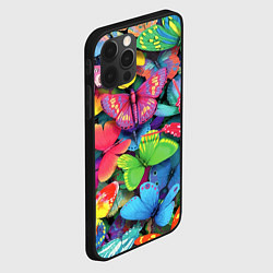 Чехол для iPhone 12 Pro Max Стая бабочек Pattern, цвет: 3D-черный — фото 2