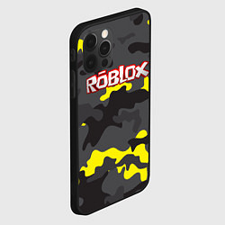 Чехол для iPhone 12 Pro Max Roblox Камуфляж Жёлто-Серый, цвет: 3D-черный — фото 2