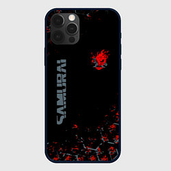 Чехол для iPhone 12 Pro Max Cyberpunk 2077 samurai Паттерн, цвет: 3D-черный