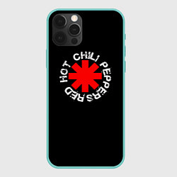 Чехол для iPhone 12 Pro Max Red Hot Chili Peppers Rough Logo, цвет: 3D-мятный