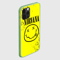 Чехол для iPhone 12 Pro Max NIRVANA лого, цвет: 3D-салатовый — фото 2