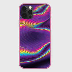 Чехол для iPhone 12 Pro Max Neon fashion pattern Wave, цвет: 3D-малиновый