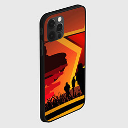 Чехол для iPhone 12 Pro Max Звезда ПОБЕДЫ и силуэты солдат, цвет: 3D-черный — фото 2