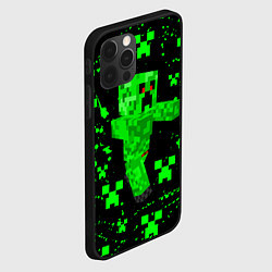 Чехол для iPhone 12 Pro Max MINECRAFT - CREEPER МАЙНКРАФТ, цвет: 3D-черный — фото 2