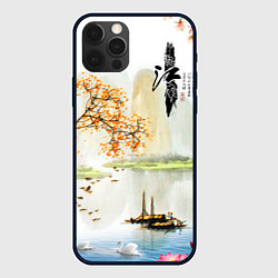 Чехол для iPhone 12 Pro Max China Landscape, цвет: 3D-черный