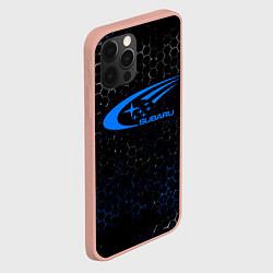 Чехол для iPhone 12 Pro Max SUBARU - Соты, цвет: 3D-светло-розовый — фото 2