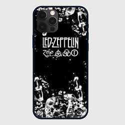 Чехол для iPhone 12 Pro Max LED ZEPPELIN texture вода, цвет: 3D-черный