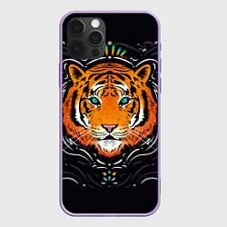 Чехол для iPhone 12 Pro Max Взгляд Тигра Eye of Tiger, цвет: 3D-сиреневый