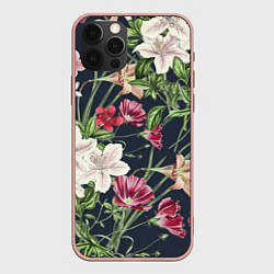 Чехол для iPhone 12 Pro Max Цветы Розовые, цвет: 3D-светло-розовый