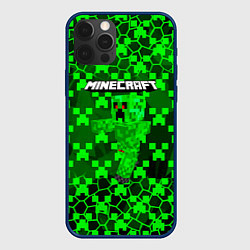 Чехол для iPhone 12 Pro Max Minecraft КРИПЕРЫ, цвет: 3D-тёмно-синий