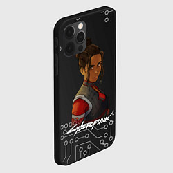 Чехол для iPhone 12 Pro Max Панам арт Cyberpunk 2077, цвет: 3D-черный — фото 2