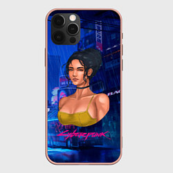 Чехол для iPhone 12 Pro Max Panam Панам Cyberpunk2077, цвет: 3D-светло-розовый