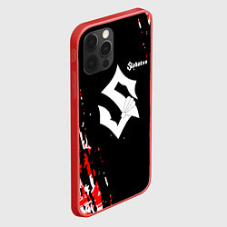 Чехол для iPhone 12 Pro Max Сабатон - sabaton паттерн Черепа, цвет: 3D-красный — фото 2