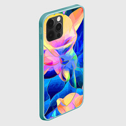 Чехол для iPhone 12 Pro Max Цветочный красочный паттерн, цвет: 3D-мятный — фото 2