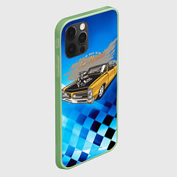 Чехол для iPhone 12 Pro Max Желтая классическая машина, цвет: 3D-салатовый — фото 2