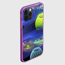 Чехол для iPhone 12 Pro Max Геометрический фрактальный неоновый паттерн Geomet, цвет: 3D-сиреневый — фото 2