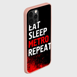 Чехол для iPhone 12 Pro Max Eat Sleep Metro Repeat Арт, цвет: 3D-светло-розовый — фото 2