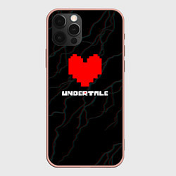 Чехол для iPhone 12 Pro Max Undertale молнии, цвет: 3D-светло-розовый