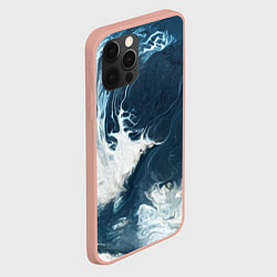 Чехол для iPhone 12 Pro Max Texture of dark waves, цвет: 3D-светло-розовый — фото 2