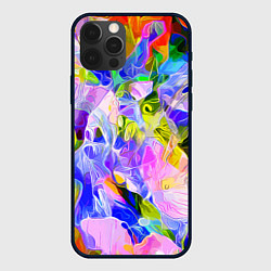 Чехол для iPhone 12 Pro Max Красочный цветочный узор Весна - Лето 2023 Colorfu, цвет: 3D-черный