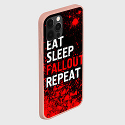Чехол для iPhone 12 Pro Max Eat Sleep Fallout Repeat Краска, цвет: 3D-светло-розовый — фото 2
