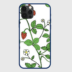 Чехол для iPhone 12 Pro Max Цветы Земляники Лесной, цвет: 3D-тёмно-синий