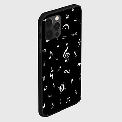 Чехол для iPhone 12 Pro Max Нотные Знаки Белые на Черном, цвет: 3D-черный — фото 2
