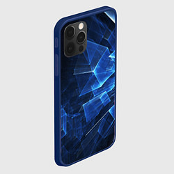 Чехол для iPhone 12 Pro Max Abstract geometric Прозрачные синие голографически, цвет: 3D-тёмно-синий — фото 2