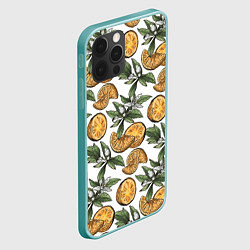 Чехол для iPhone 12 Pro Max Узор из тропических апельсинов, цвет: 3D-мятный — фото 2