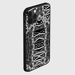 Чехол для iPhone 12 Pro Max Черно-белый этнический орнамент, цвет: 3D-черный — фото 2