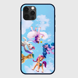 Чехол для iPhone 12 Pro Max My Little Pony летают в облаках, цвет: 3D-черный