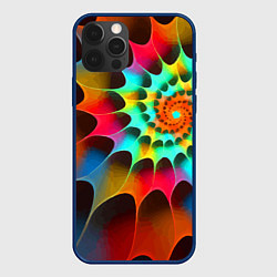 Чехол для iPhone 12 Pro Max Красочная неоновая спираль Colorful neon spiral, цвет: 3D-тёмно-синий