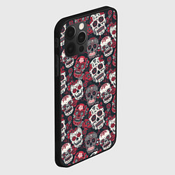 Чехол для iPhone 12 Pro Max День мертвых Черепа Мексика, цвет: 3D-черный — фото 2