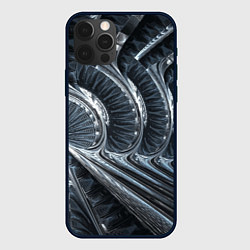 Чехол для iPhone 12 Pro Max Фрактальный абстрактный паттерн Броня Fractal Abst, цвет: 3D-черный