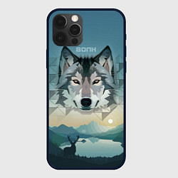 Чехол для iPhone 12 Pro Max Серый волк - голова, цвет: 3D-черный