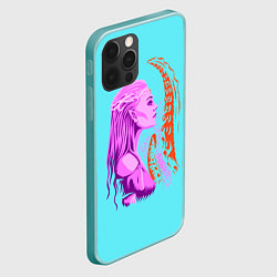 Чехол для iPhone 12 Pro Max GIRL AND OCTOPUS TENTACLES, цвет: 3D-мятный — фото 2