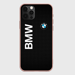 Чехол для iPhone 12 Pro Max Bmw КОРБОНОВЫЕ ПОЛОСЫ, цвет: 3D-светло-розовый