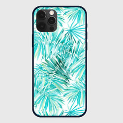 Чехол iPhone 12 Pro Max Листья Пальмы Нарисованные Акварелью
