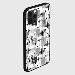 Чехол для iPhone 12 Pro Max Черно белый ретро геометрический узор, цвет: 3D-черный — фото 2