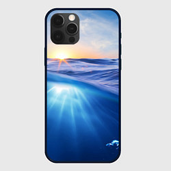 Чехол для iPhone 12 Pro Max Грань между небом и водой, цвет: 3D-черный