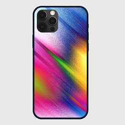 Чехол для iPhone 12 Pro Max Абстрактный разноцветный текстурированный фон, цвет: 3D-черный