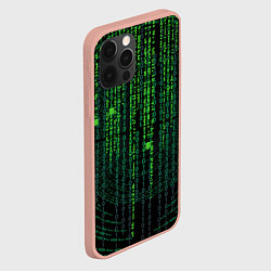 Чехол для iPhone 12 Pro Max Бинарная матрица, цвет: 3D-светло-розовый — фото 2