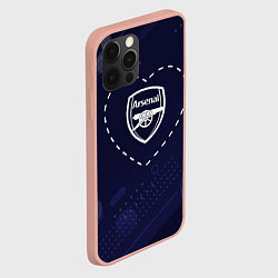 Чехол для iPhone 12 Pro Max Лого Arsenal в сердечке на фоне мячей, цвет: 3D-светло-розовый — фото 2