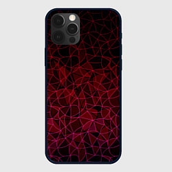 Чехол для iPhone 12 Pro Max Темно-красный абстрактный узор, цвет: 3D-черный