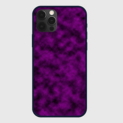 Чехол для iPhone 12 Pro Max Черно-пурпурная облачность, цвет: 3D-черный