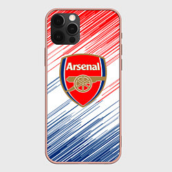 Чехол для iPhone 12 Pro Max Арсенал arsenal logo, цвет: 3D-светло-розовый