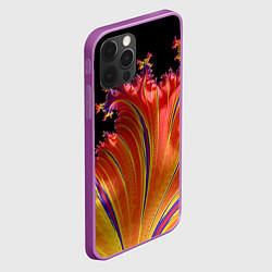 Чехол для iPhone 12 Pro Max Фрактал перо жар-птицы Абстракция, цвет: 3D-сиреневый — фото 2