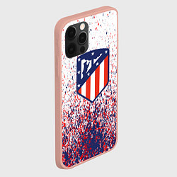 Чехол для iPhone 12 Pro Max Atletico madrid logo брызги красок, цвет: 3D-светло-розовый — фото 2